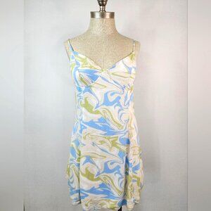 La Hearts PacSun Women's Sweatheart Swirl Print Dress Lined, sz MD